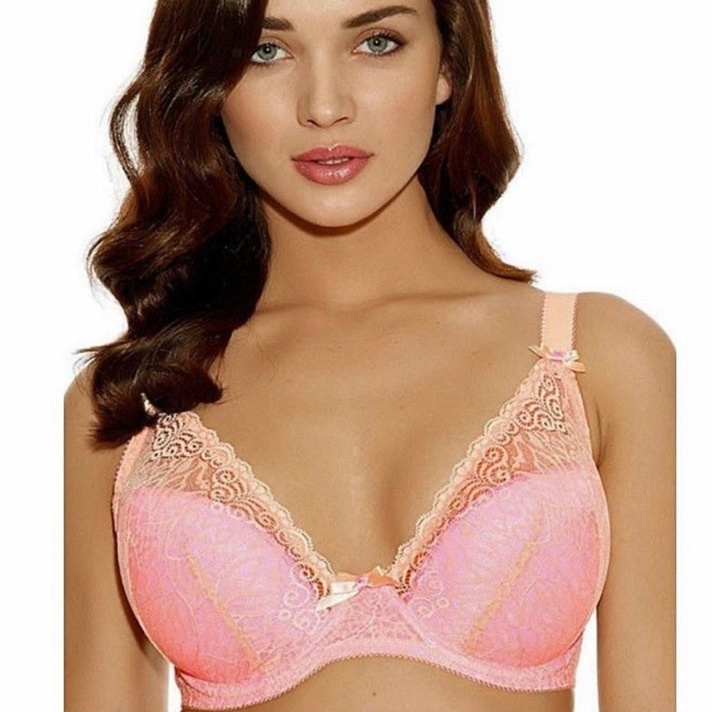 New FREYA ICON AA16633MIX Pink Nude Lace 38G Underwire Sexy Bow Bra